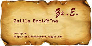 Zsilla Enciána névjegykártya